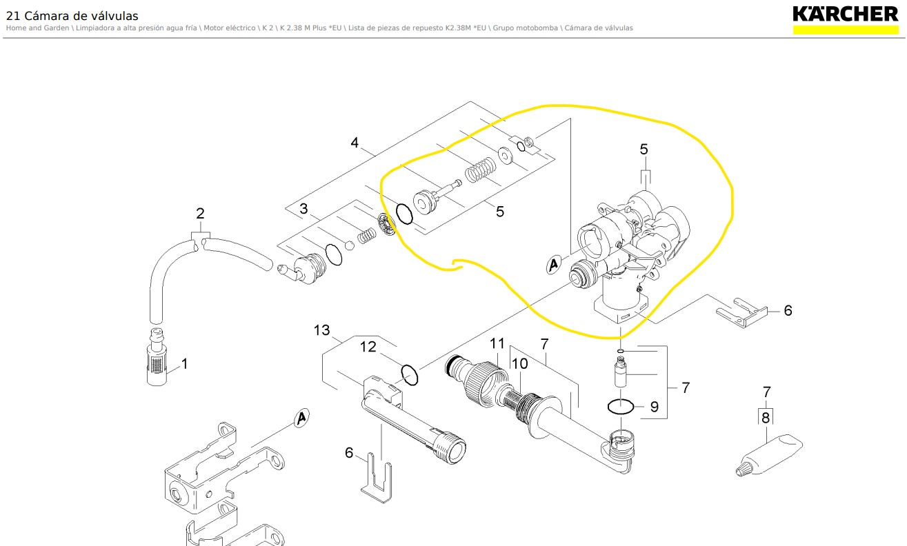 Boma de agua para hidrolavadora karcher K2, K3 / 4.551-056.0 - Imagen 2