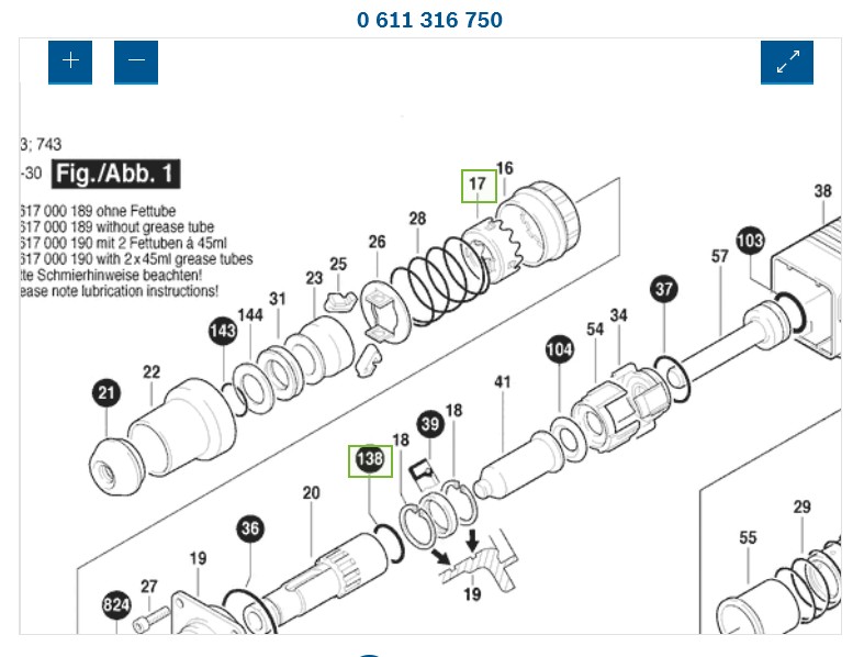 Anillo de Retención para demoledor Bosch GSH 11E (11316) / 1610590004 - Imagen 2