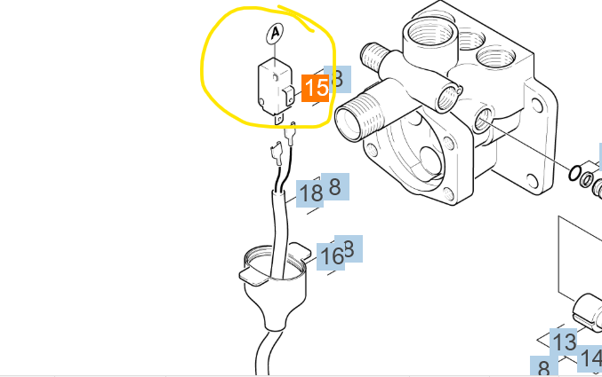 Interruptor lado de presostato para hidrolavadora Karcher / 6.631-070.0 - Imagen 2