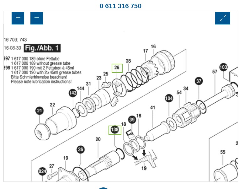 Tambor De Excentrica para demoledor Bosch GSH 11E (11316) / 1610290027 - Imagen 2