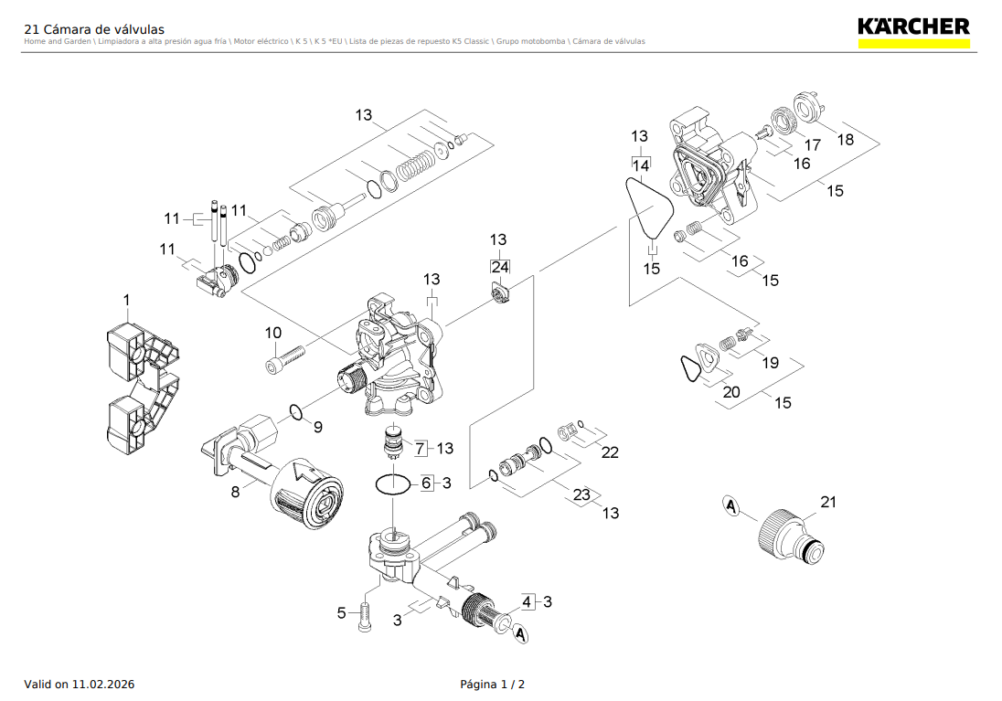 Conexión lado de presión para hidrolavadora karcher K 5, K 5 WCM / 9.002-412.0 - Imagen 2