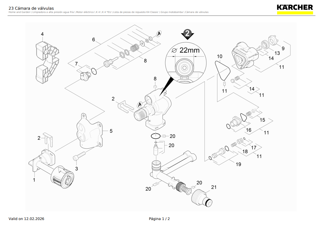 Tubo conexión completo para Hidrolavadora Karcher K4 / 9.001-748.0 - Imagen 2