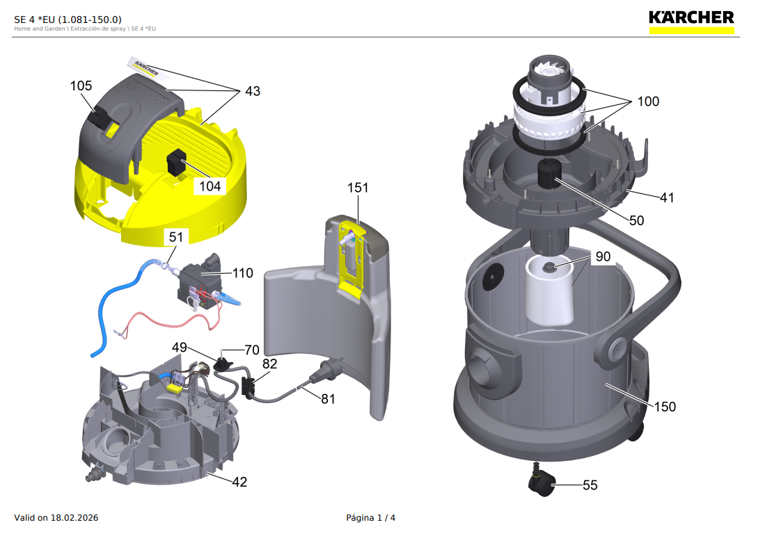 Bomba de agua completa para limpia tapices SE 4, SE 4001 / 9.012-269.3 - Imagen 2