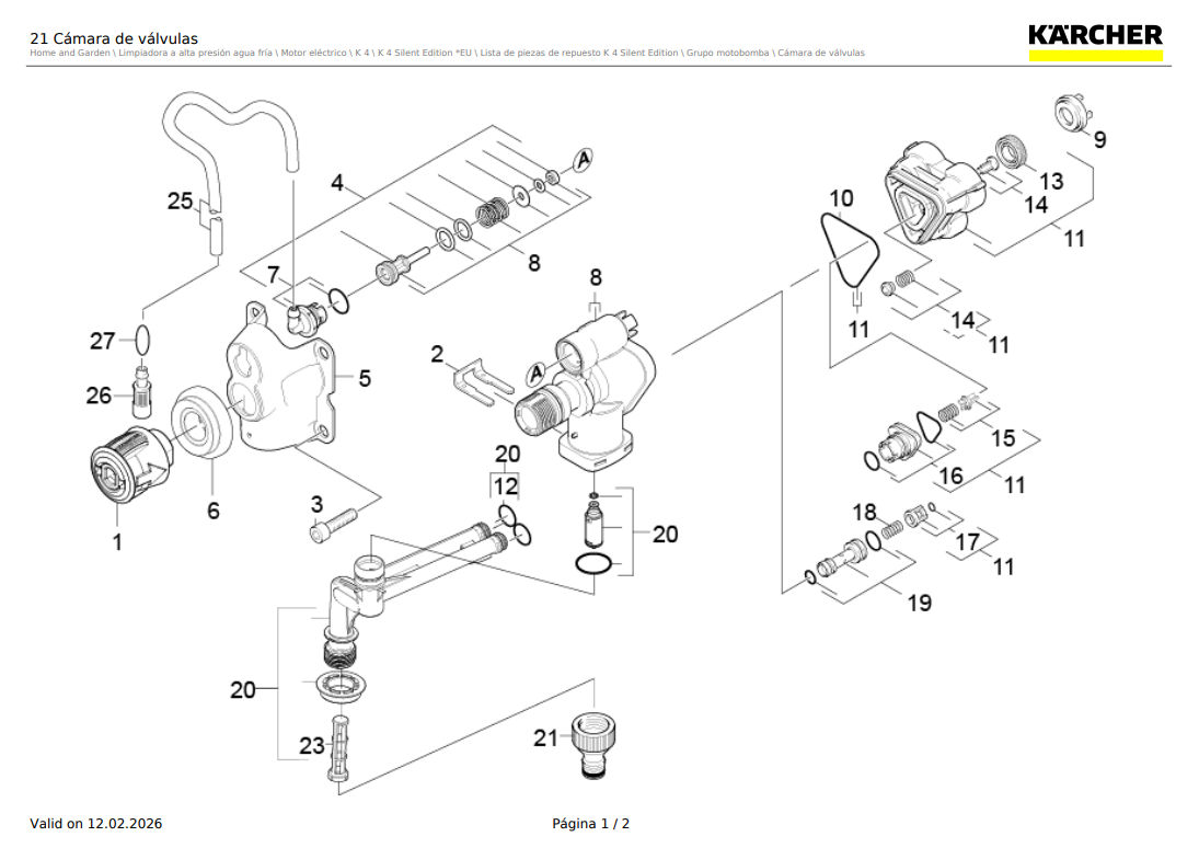 Conexión para manguera de aspiración para hidrolavadora Karcher K 4 Silent / 9.002-168.0 - Imagen 2