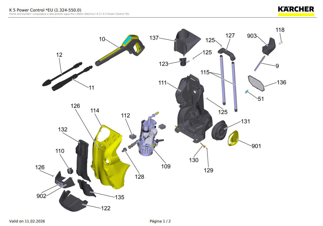 Pedestal de conexión a manguera para hidrolavadora Karcher K 4 Full Control, K 4 Power Control, K 5 Full Control, K 5 Power Control / 4.100-775.0 - Imagen 2