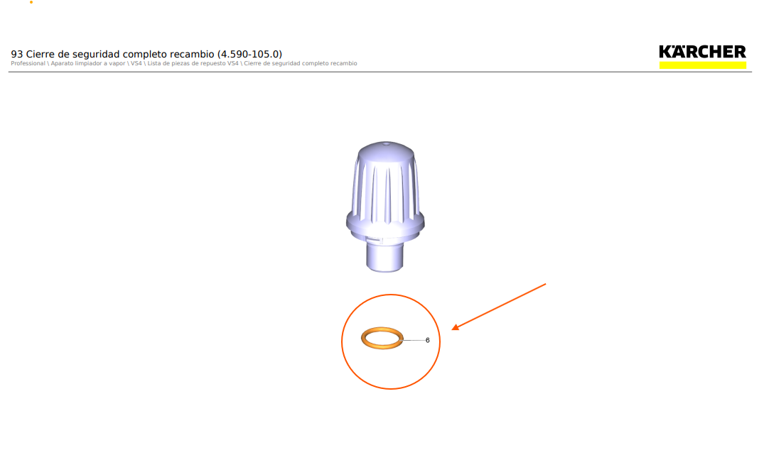 Anillo de guarnicion EPDM 22x3 para cierre de mantenimiento de limpiadora a vapor Karcher / 6.363-468.0 - Imagen 2