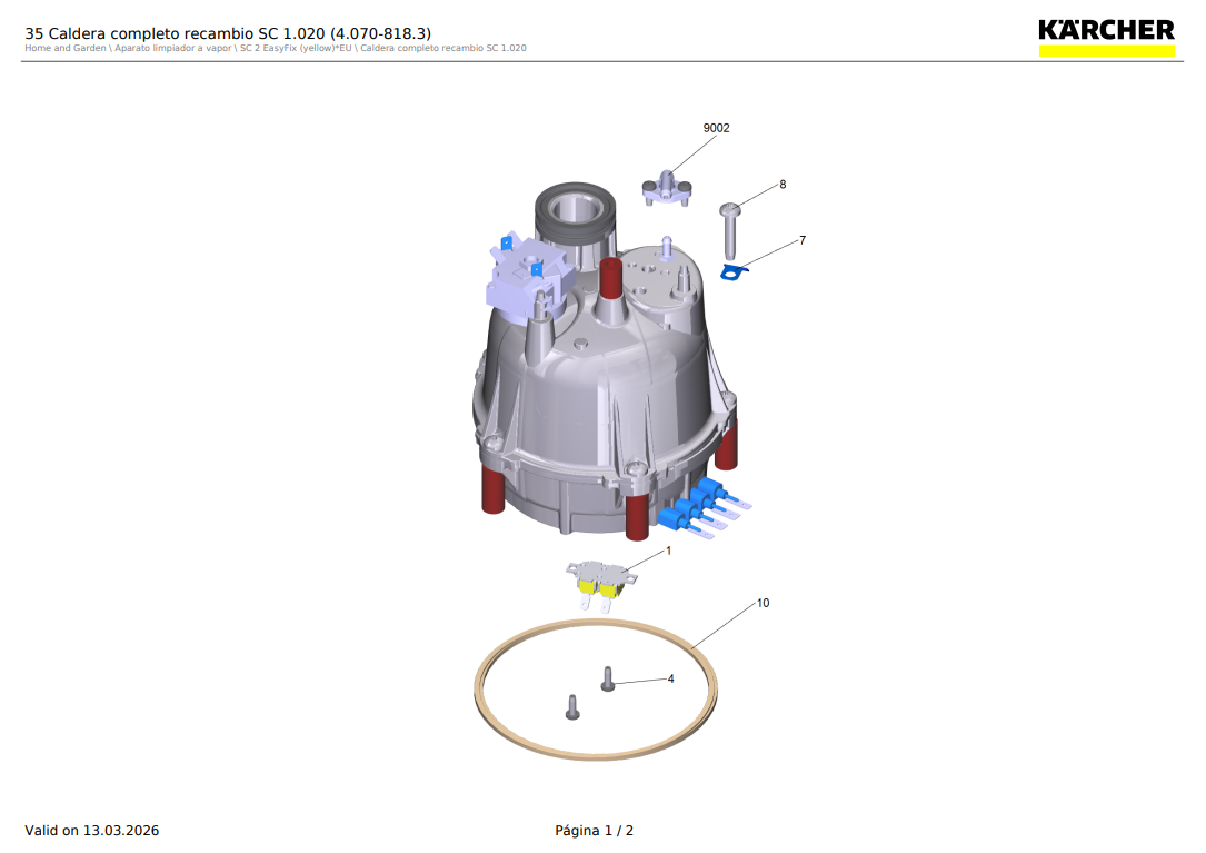 Racor angular o conector de empalme para limpiadora a vapor Karcher SC 2, SC 4 / 4.509-000.0 - Imagen 2