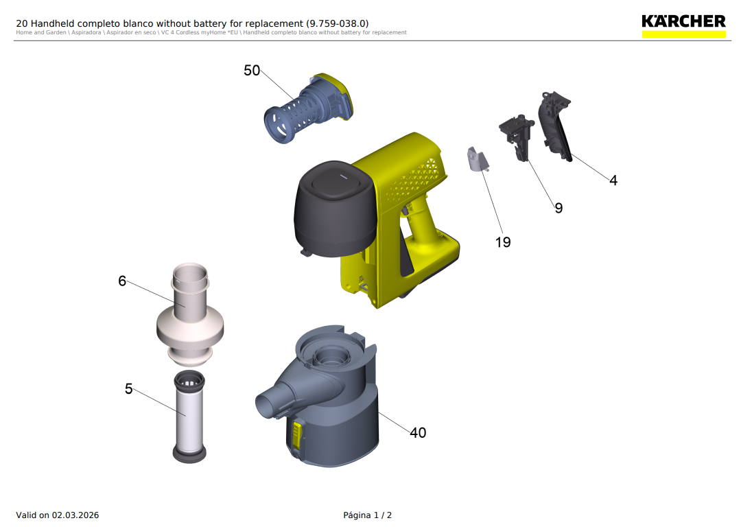 Filtro cono VC4 85,5mm para aspiradora Karcher VC 4 Cordless / 9.769-567.0 - Imagen 2