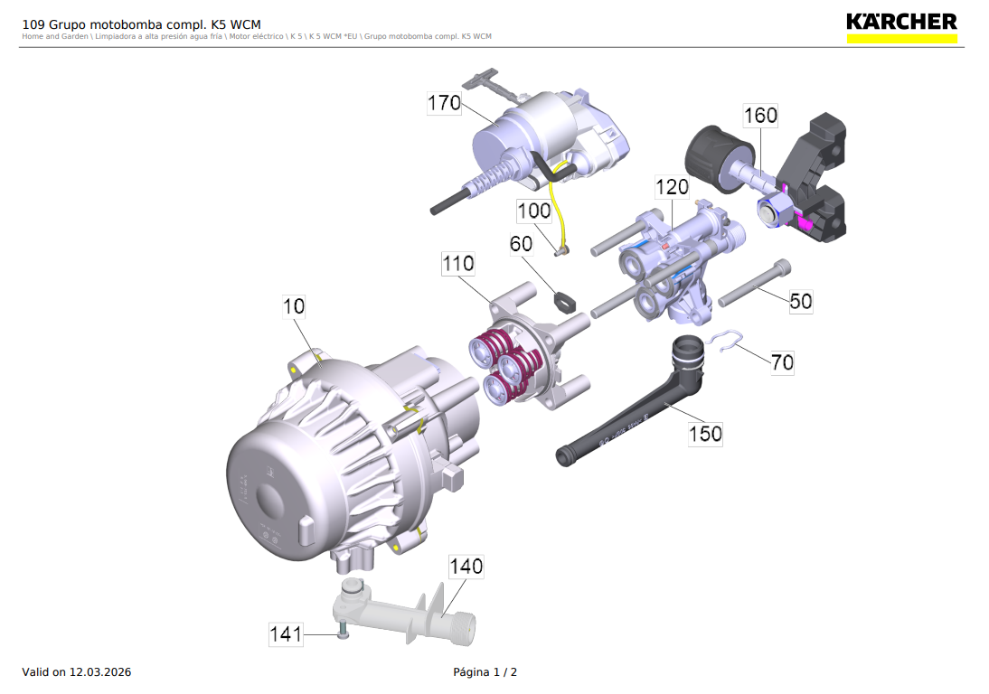 Tubo de conexión o Pérdida de AP K4 NCR para hidrolavadoras Karcher K 5 WCM / 9.013-623.3 - Imagen 4