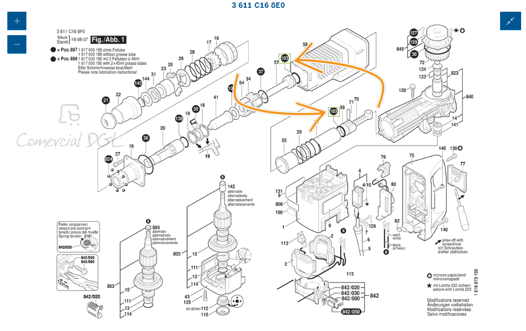 Junta torica 30,0X5,0 mm para demoledor Bosch GSH 11E / 1610210122 - Imagen 2