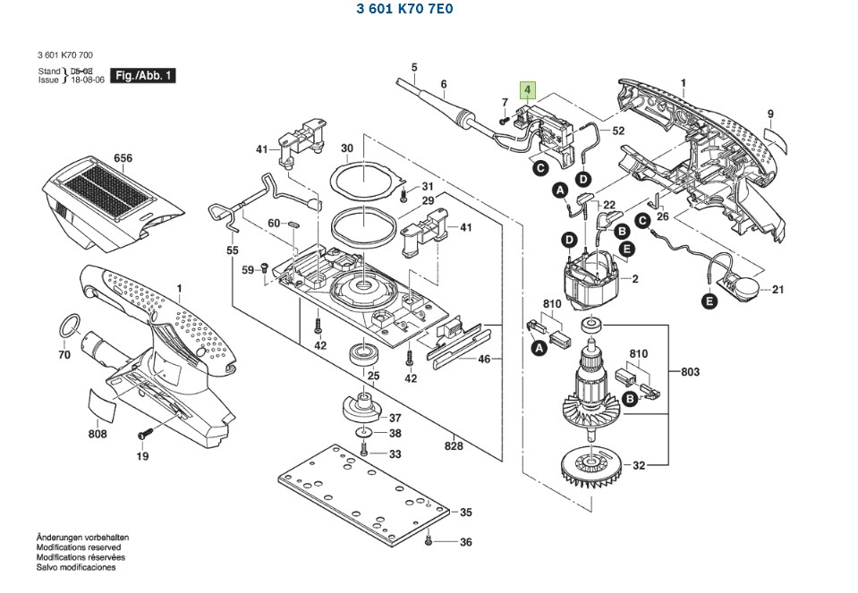 Interruptor para lijadora Bosch GSS 23 AE (3601K707E0) / 2607200632 - Imagen 2
