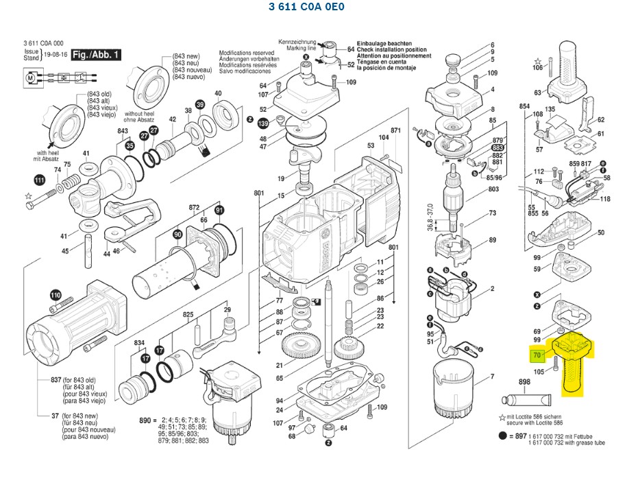 Mango para Demoledor Bosch GSH 27 VC / 1615132125 - Imagen 2