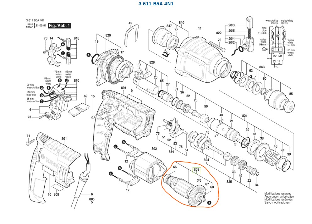 Inducido para rotomartillo Bosch GBH 2-20D / 1614010711 - Imagen 2